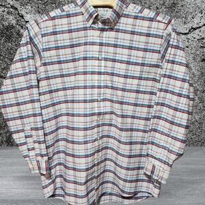 Men's LL Bean Traditional Fit Button Down Long Sleeve Shirt 17.5 37